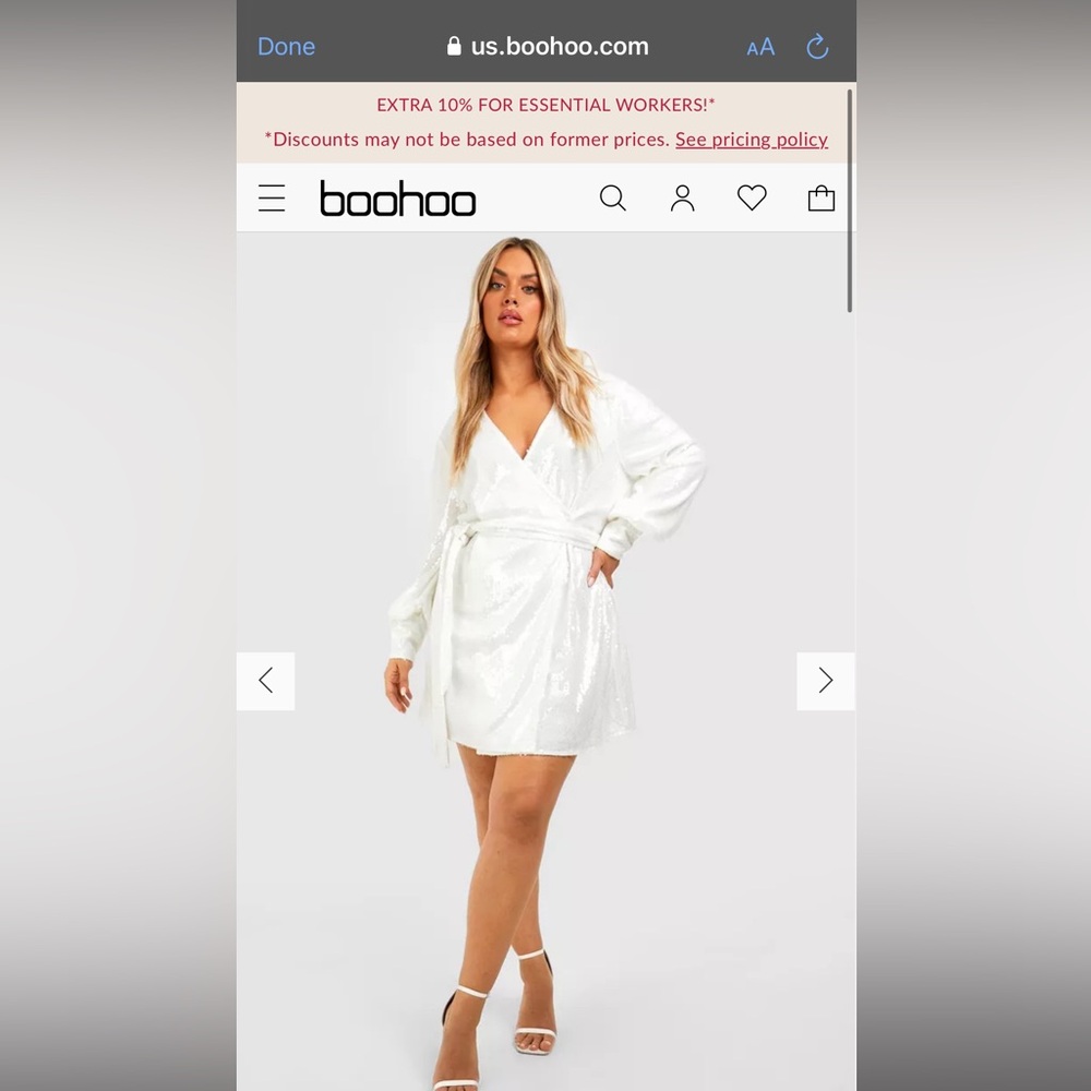 PLUS SEQUIN WRAP DRESS